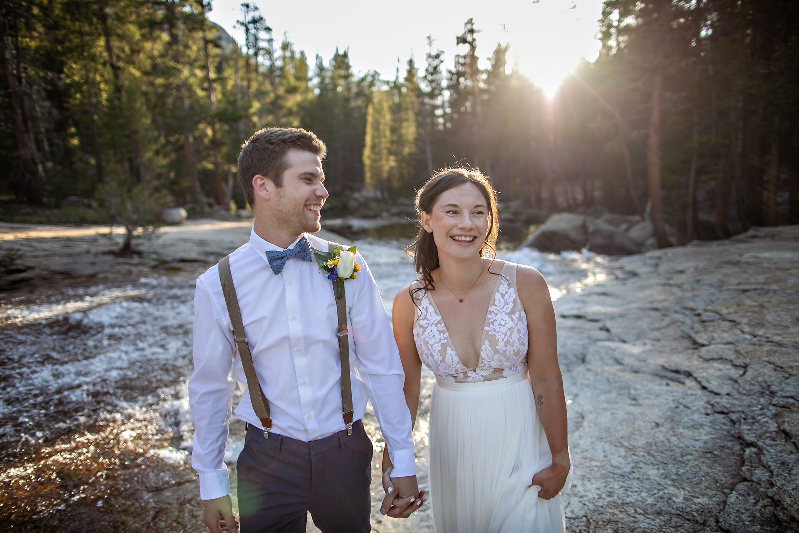 Yosemite elopement photo of wedding couple.