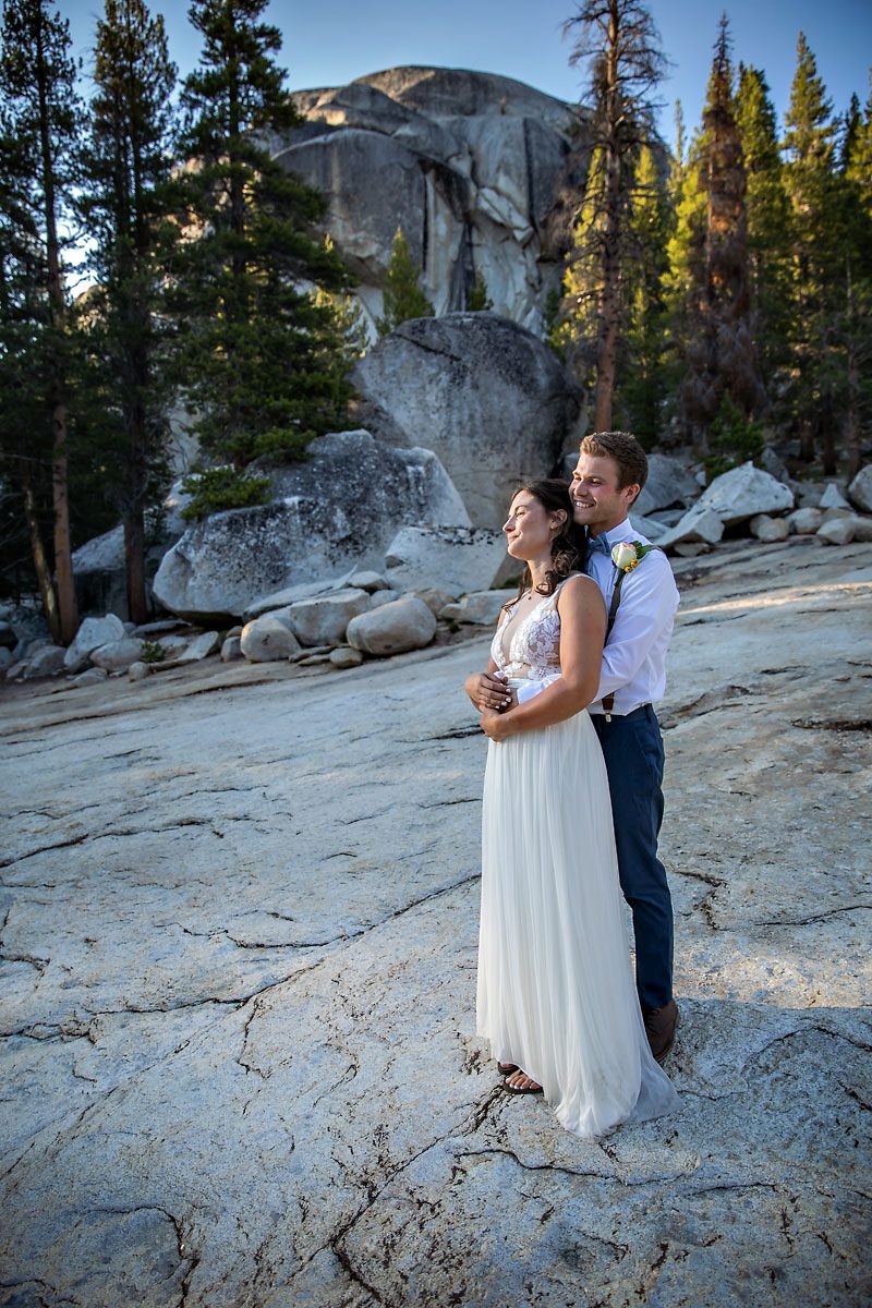 Yosemite elopement photo of wedding couple.