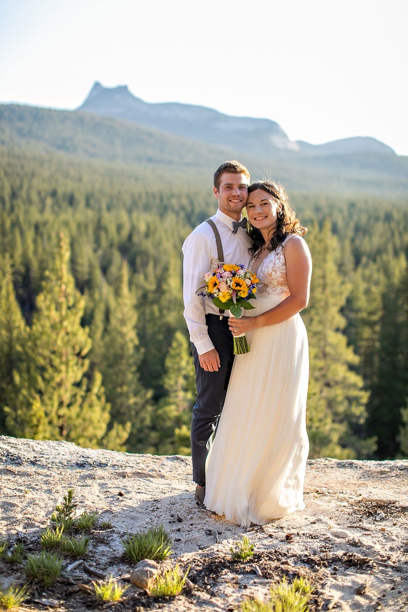 Yosemite elopement photo of wedding couple.