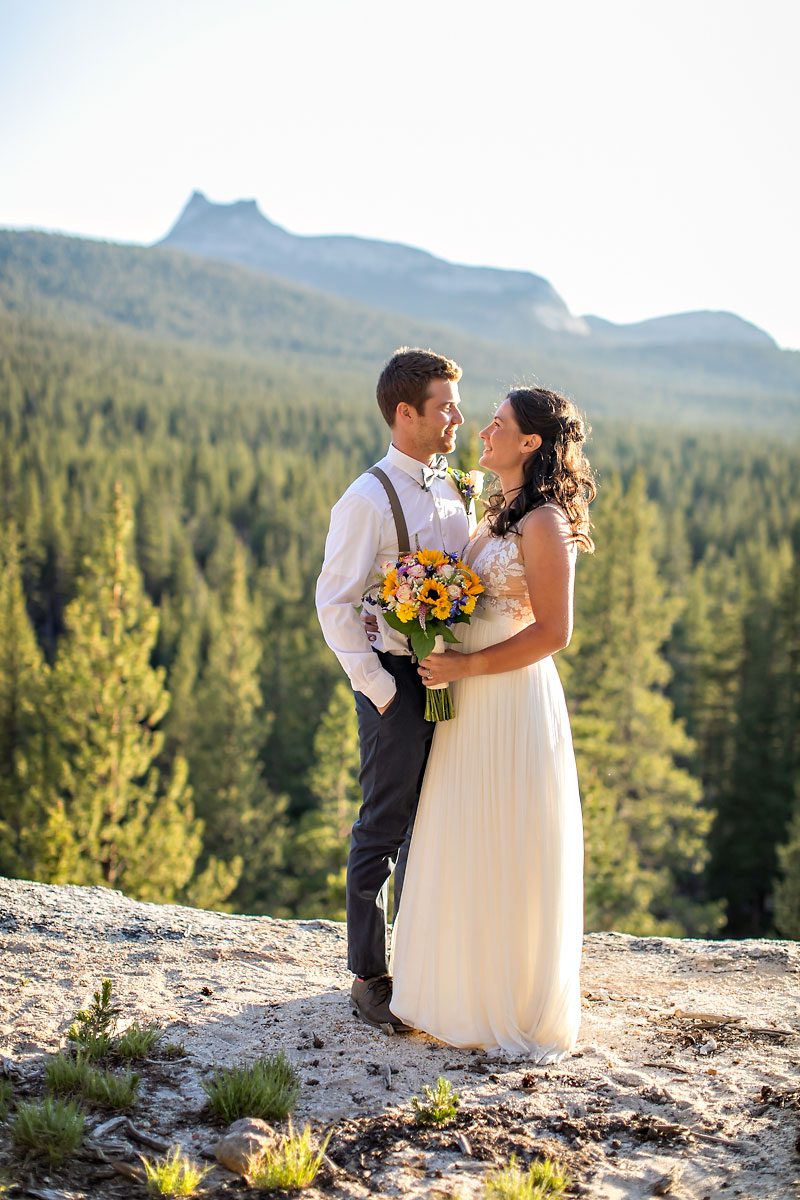 Yosemite elopement photo of wedding couple.