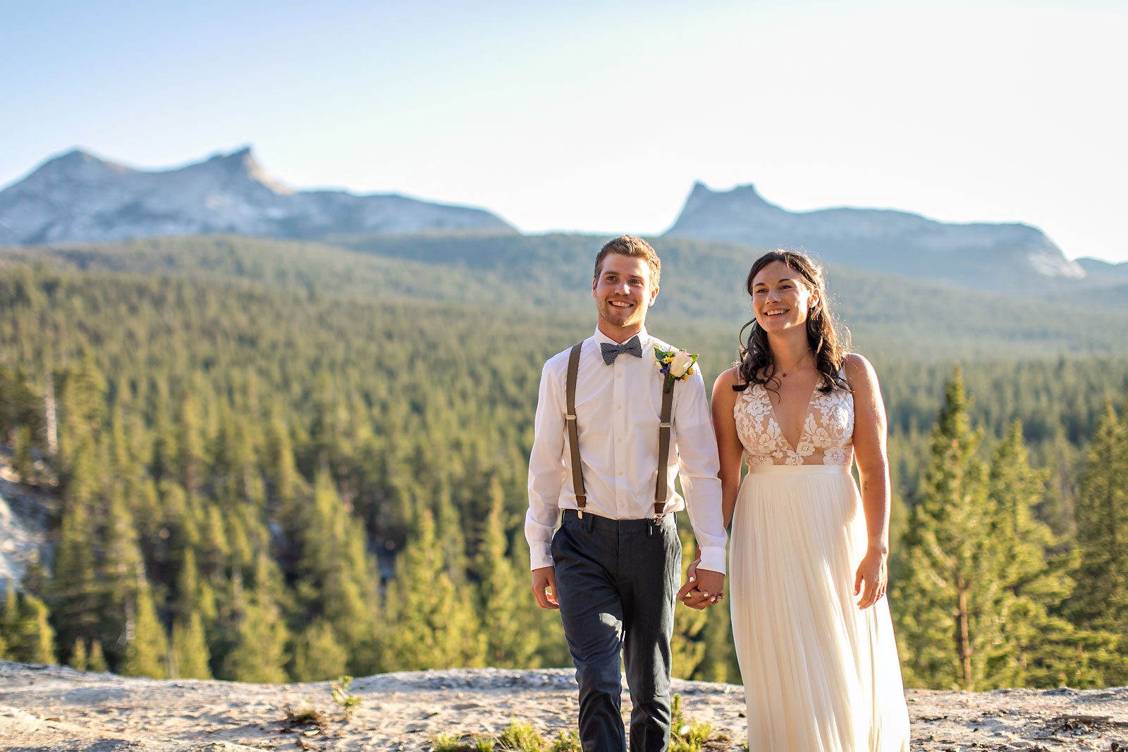 Yosemite elopement photo of wedding couple.