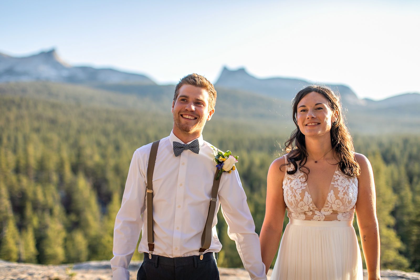 Yosemite elopement photo of wedding couple.