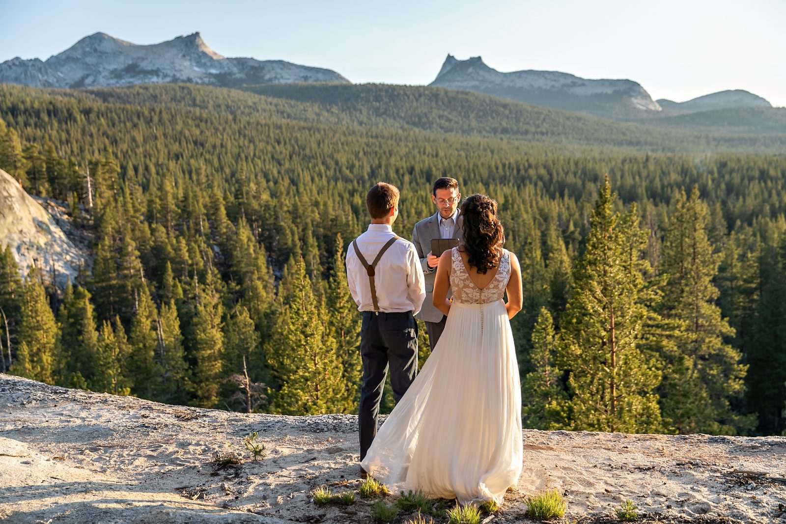 Yosemite elopement photo of wedding couple.
