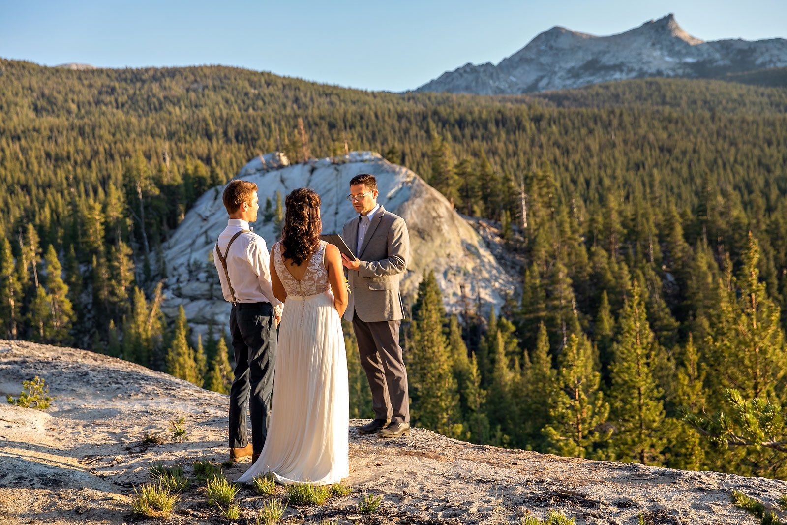 Yosemite elopement photo of wedding couple.