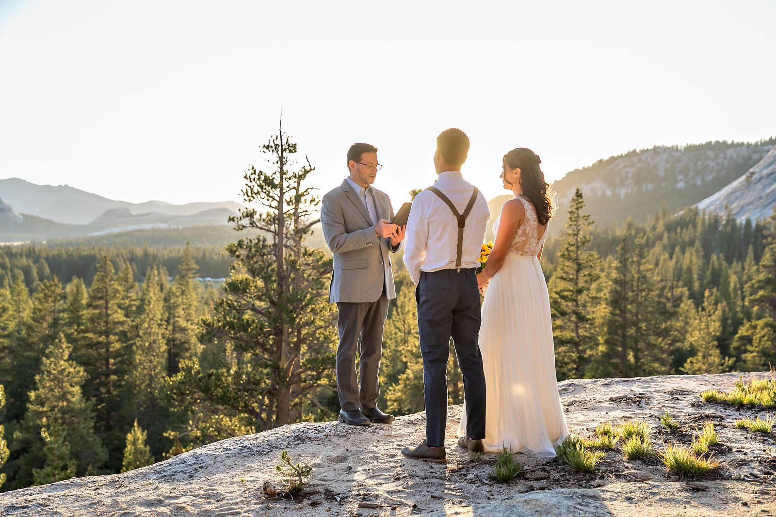 Yosemite elopement photo of wedding couple.