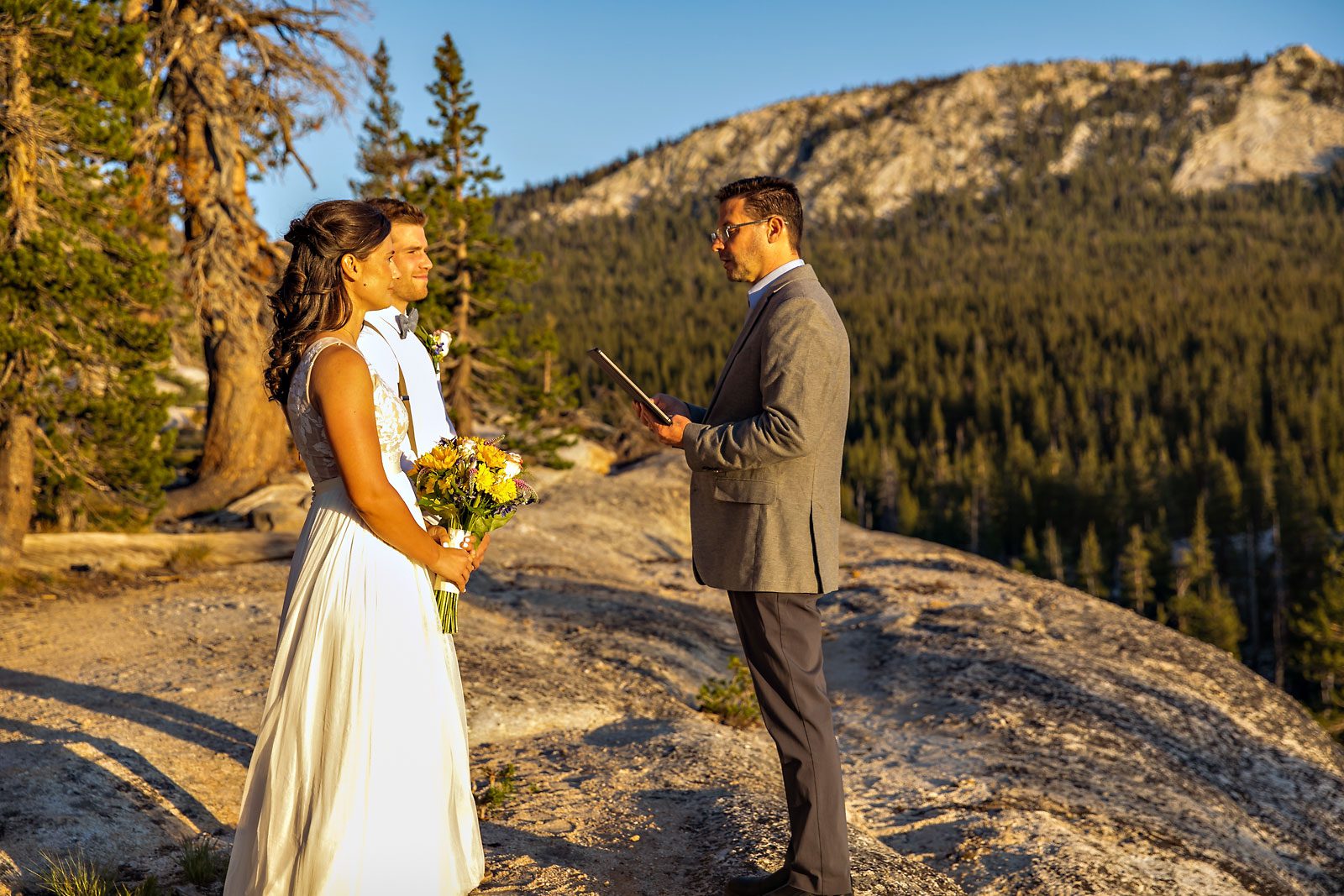 Yosemite elopement photo of wedding couple.