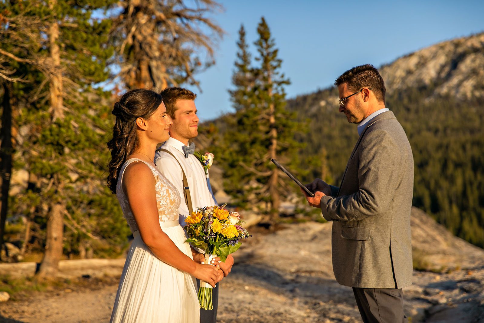 Yosemite elopement photo of wedding couple.