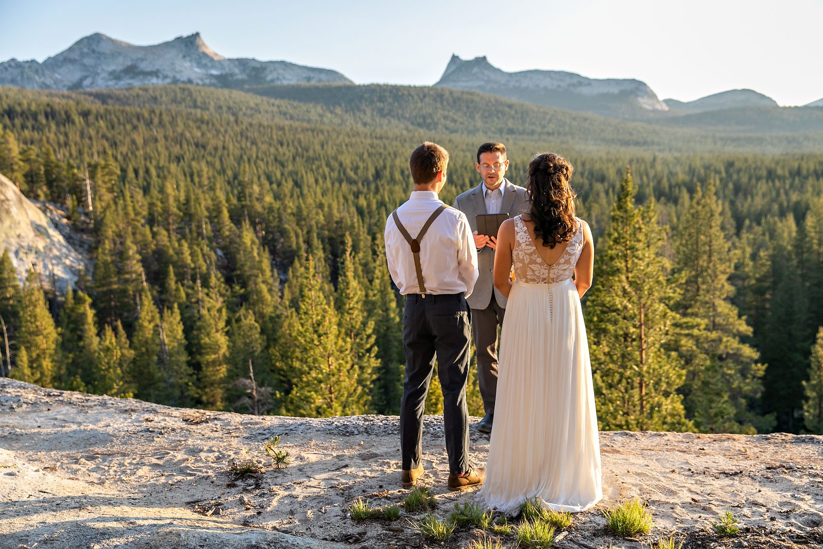 Yosemite elopement photo of wedding couple.
