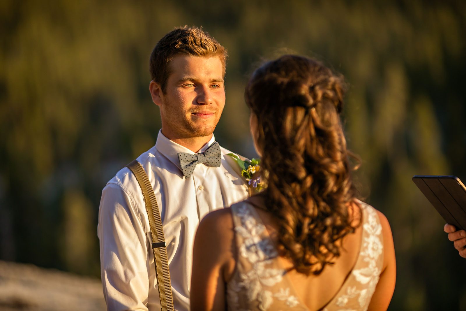 Yosemite elopement photo of wedding couple.