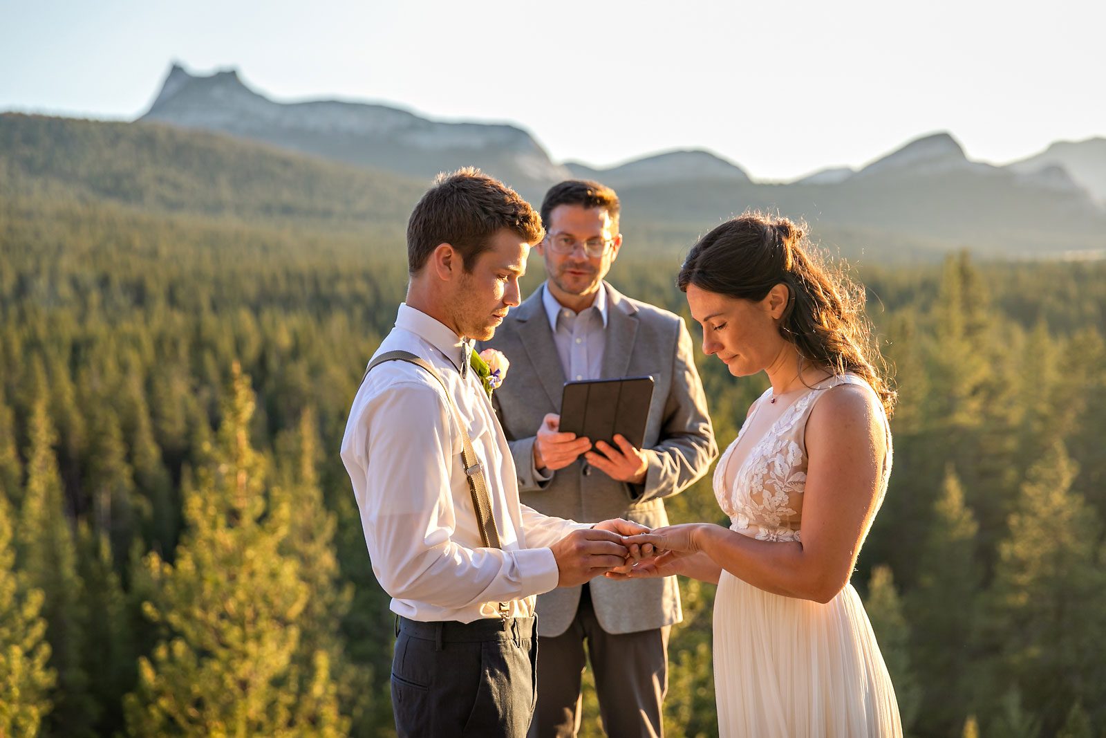 Yosemite elopement photo of wedding couple.