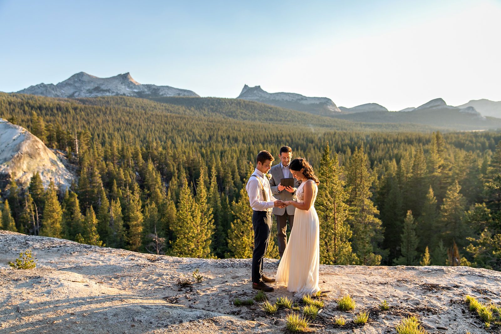 Yosemite elopement photo of wedding couple.