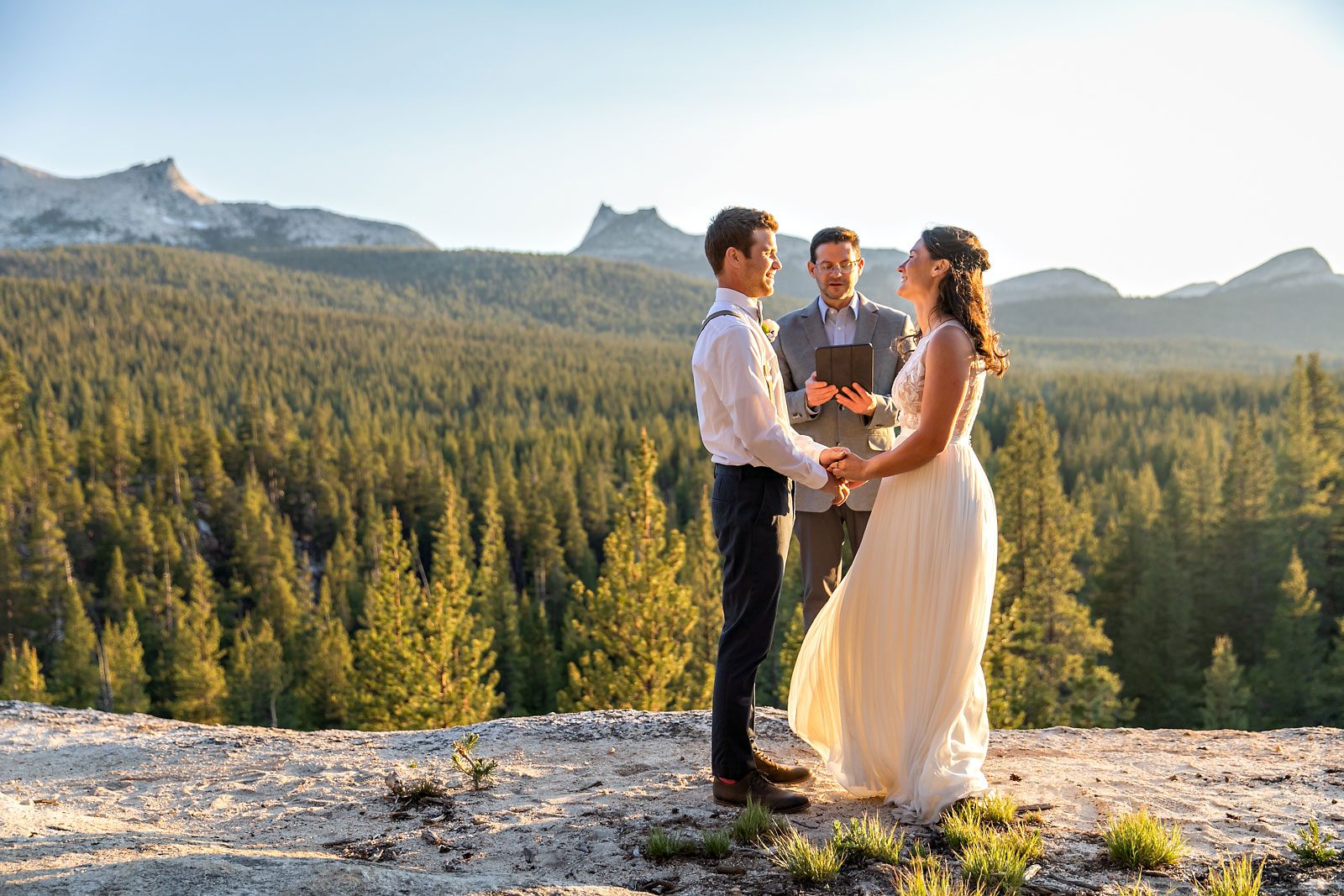 Yosemite elopement photo of wedding couple.