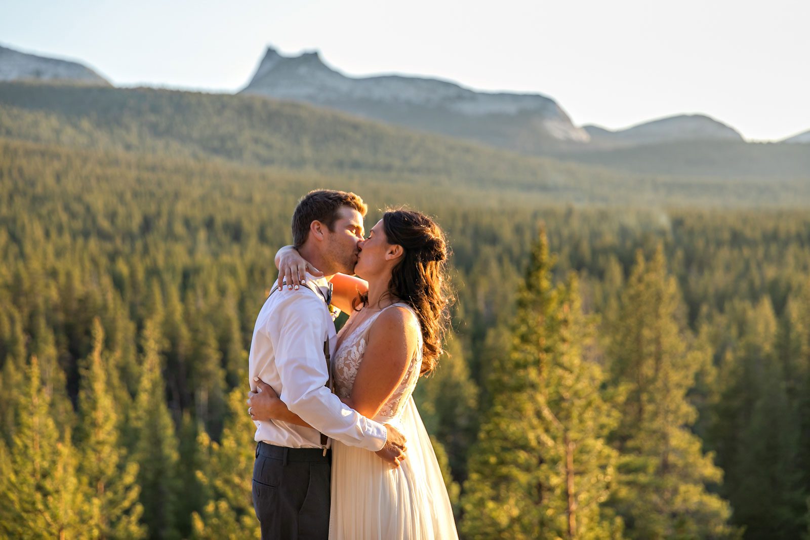 Yosemite elopement photo of wedding couple.