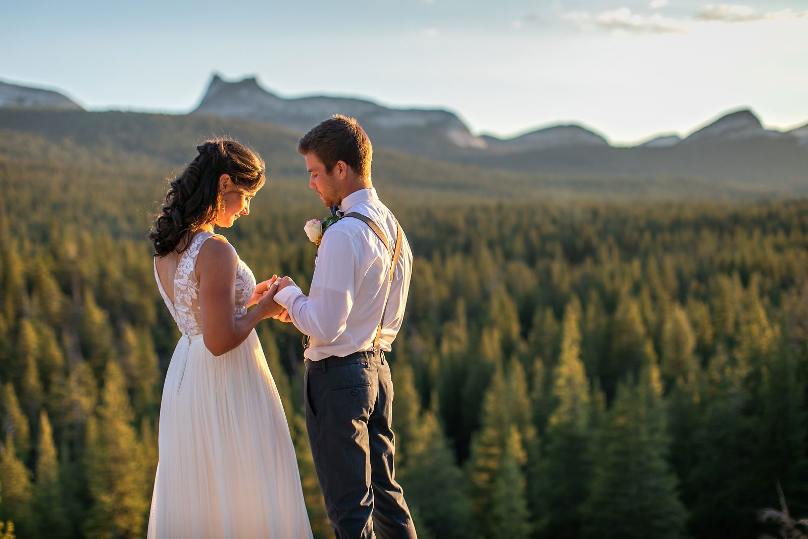 Yosemite elopement photo of wedding couple.