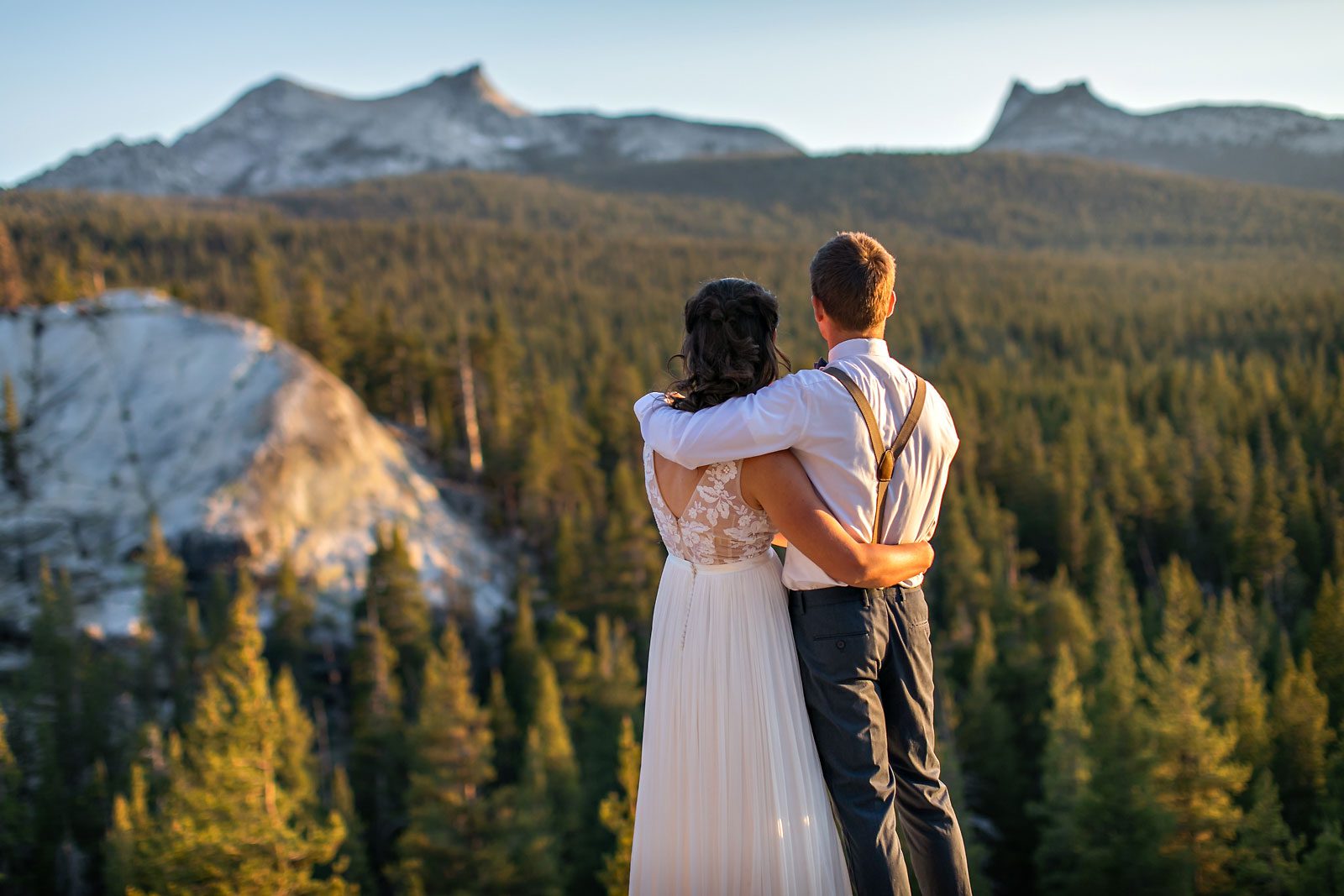 Yosemite elopement photo of wedding couple.