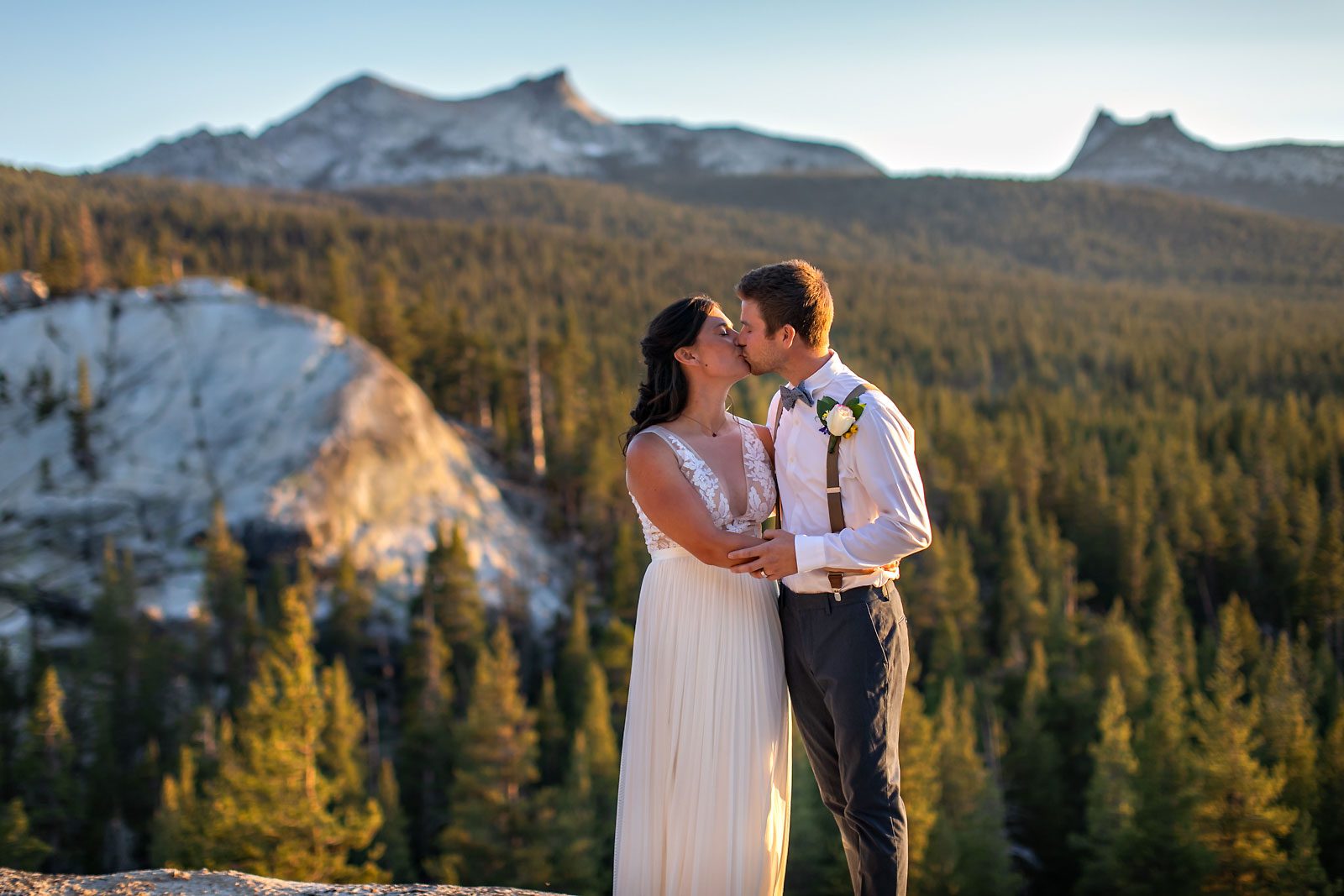 Yosemite elopement photo of wedding couple.