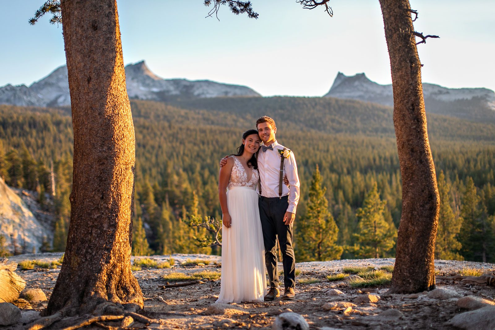 Yosemite elopement photo of wedding couple.