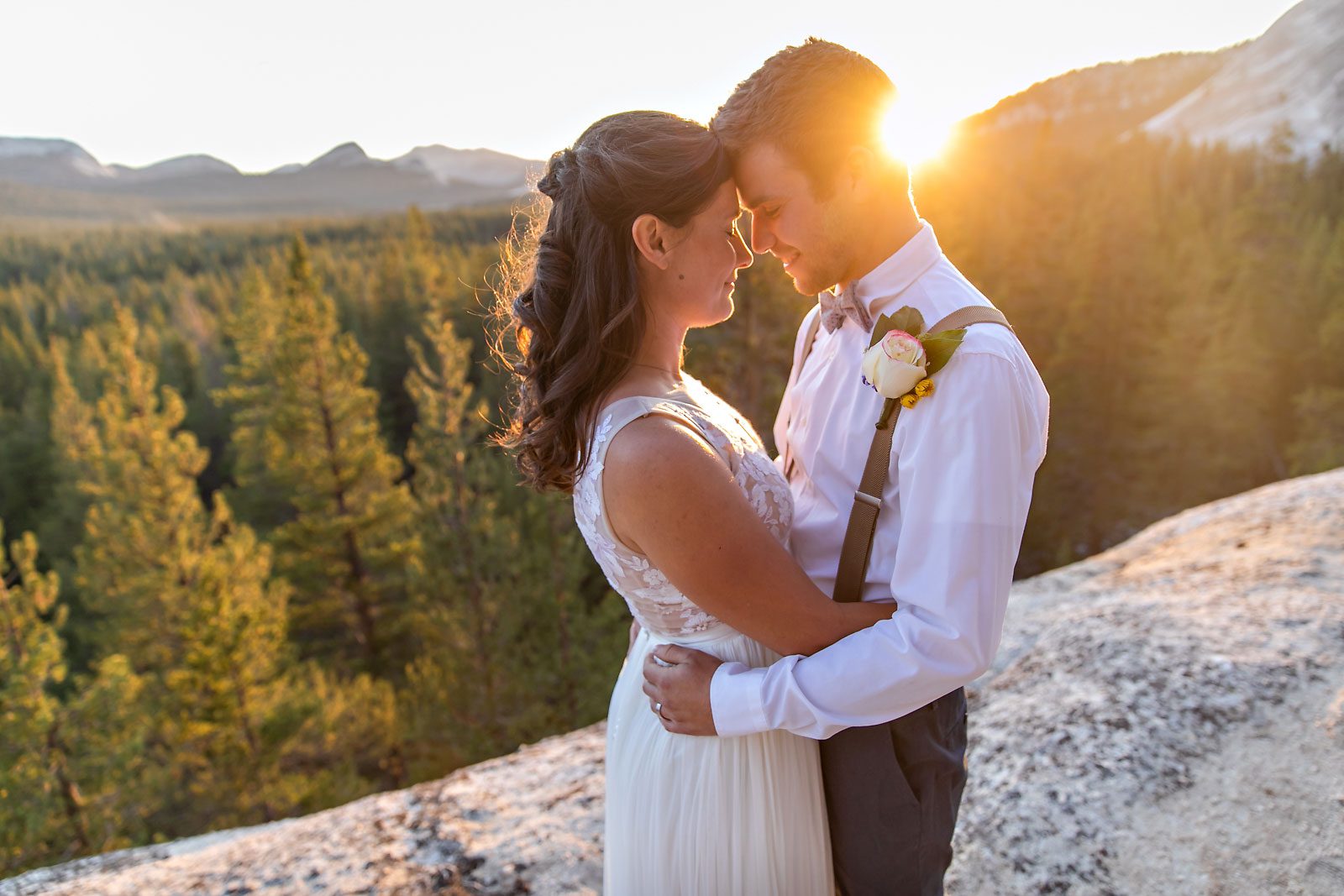 Yosemite elopement photo of wedding couple.