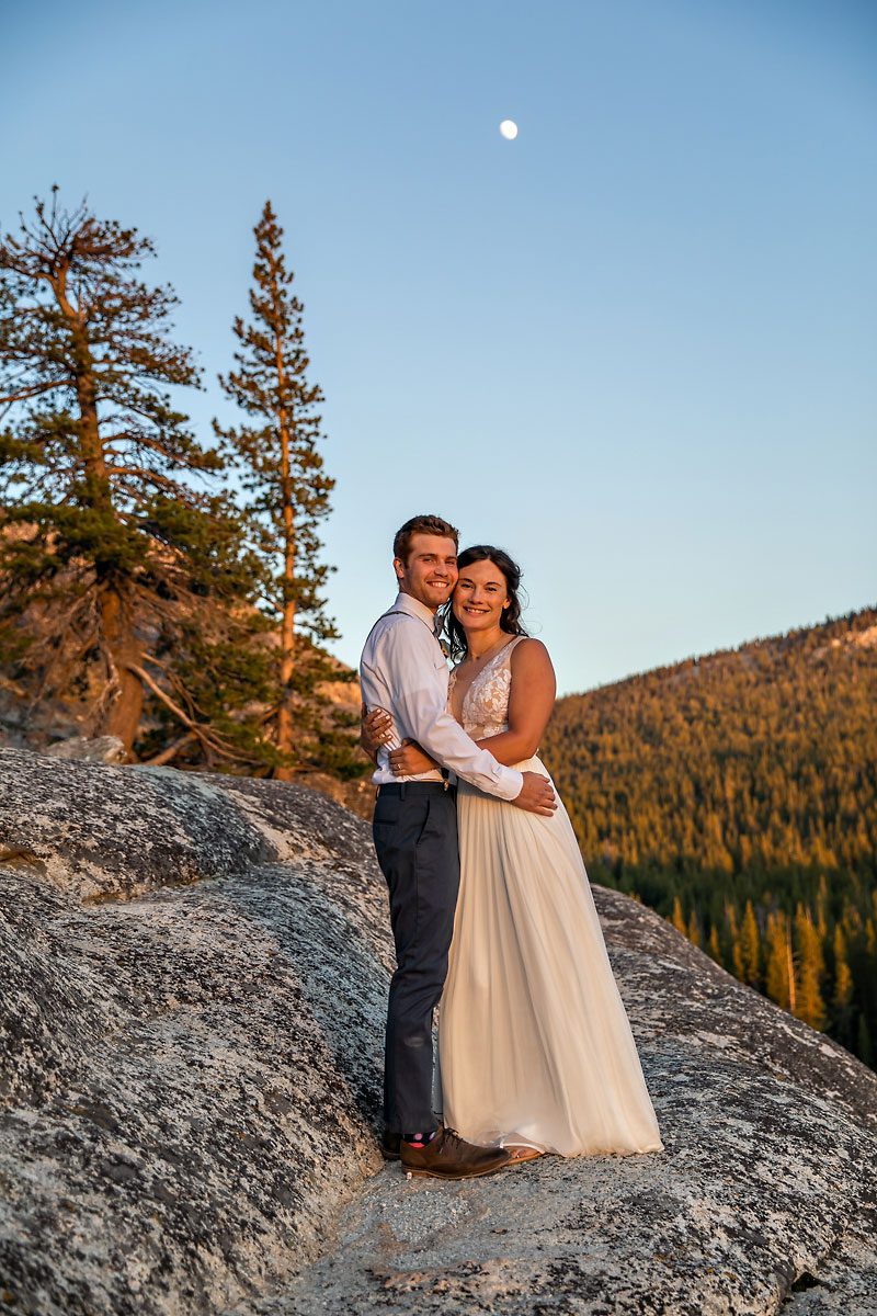 Yosemite elopement photo of wedding couple.
