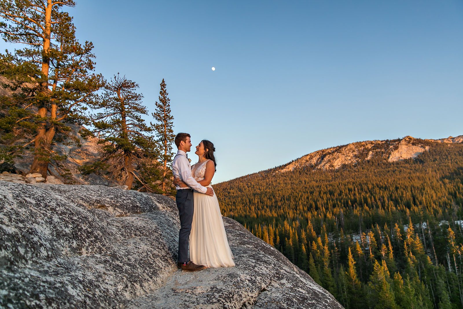 Yosemite elopement photo of wedding couple.