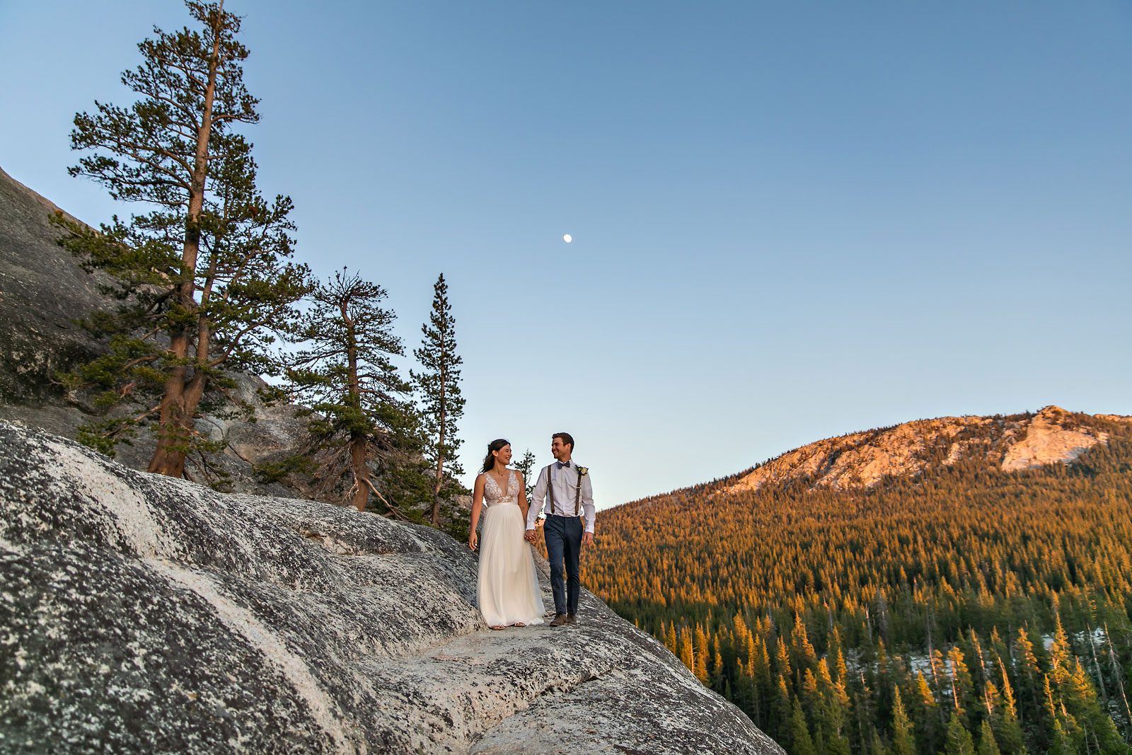Yosemite elopement photo of wedding couple.