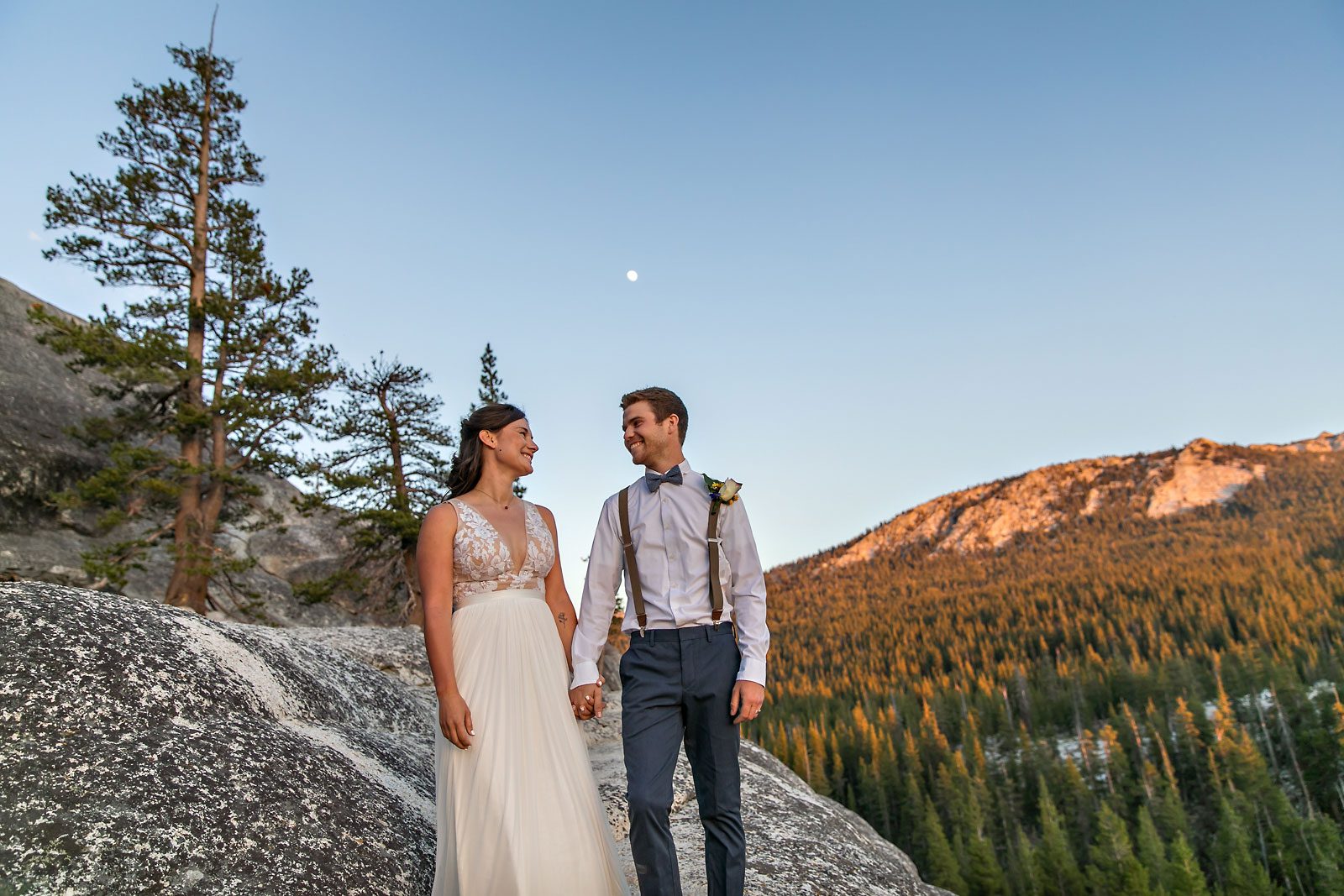 Yosemite elopement photo of wedding couple.