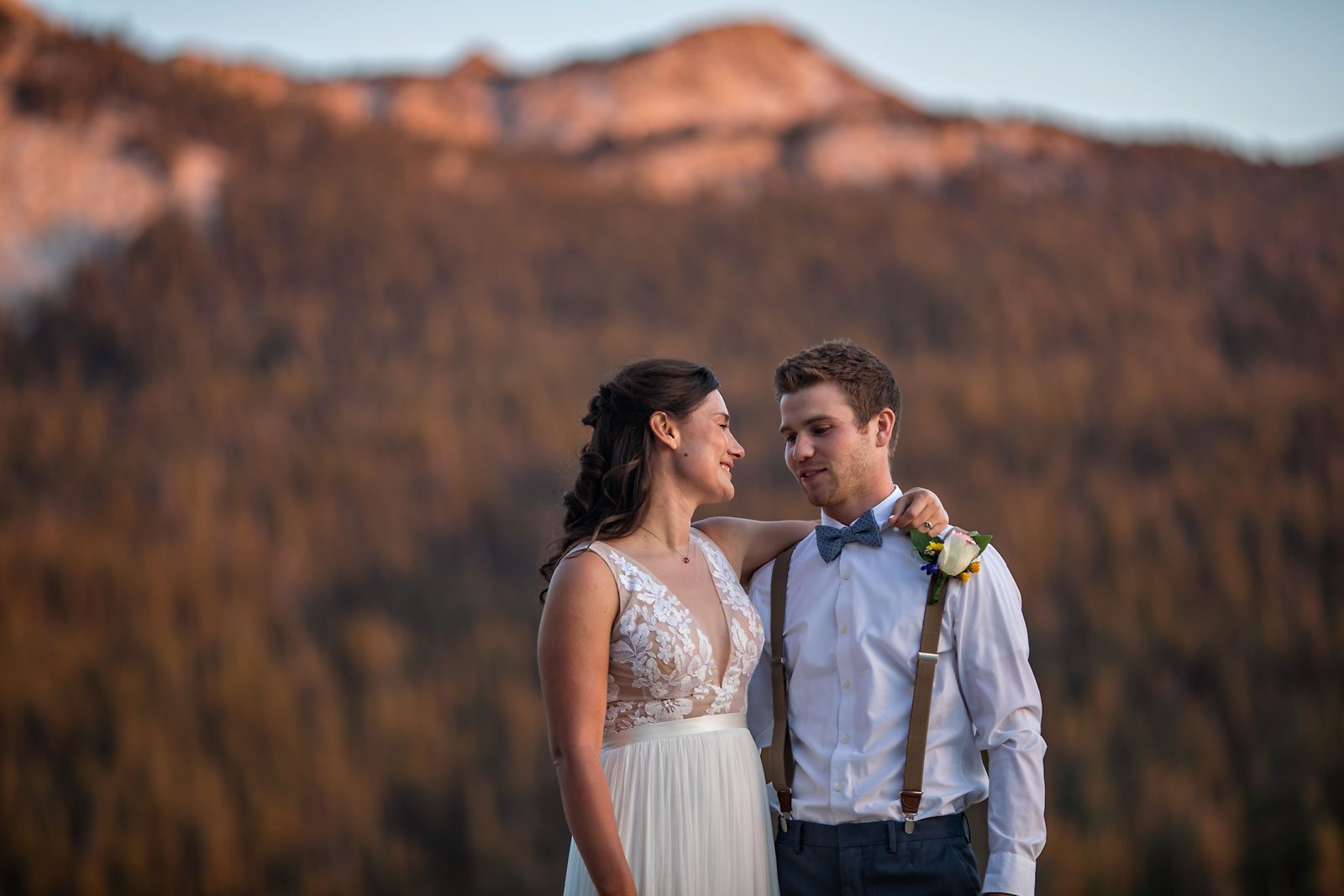 Yosemite elopement photo of wedding couple.