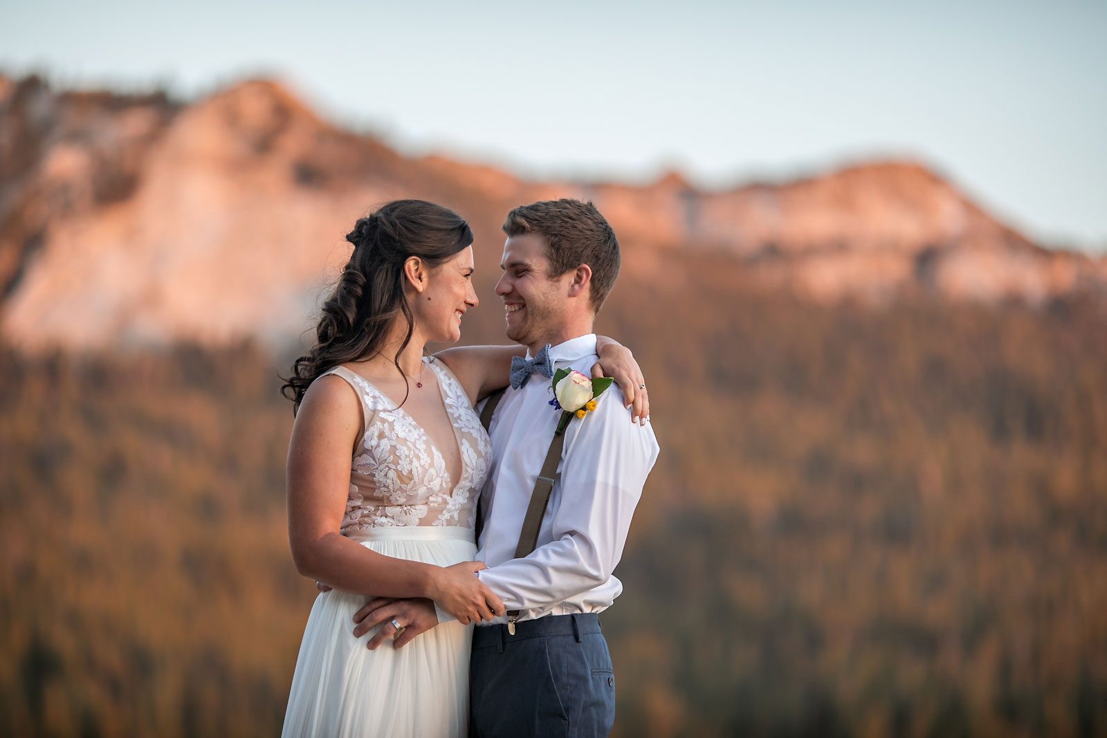 Yosemite elopement photo of wedding couple.